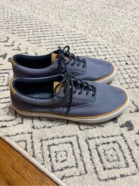 Sperry Blue Canvas Sneakers Men’s Size 10 Casual Lace Up Shoes